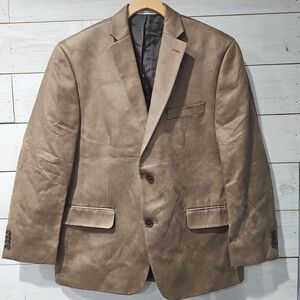 Michael Kors Faux Suede Sports Coat Blazer Jacket Men's Brown 42S Tan